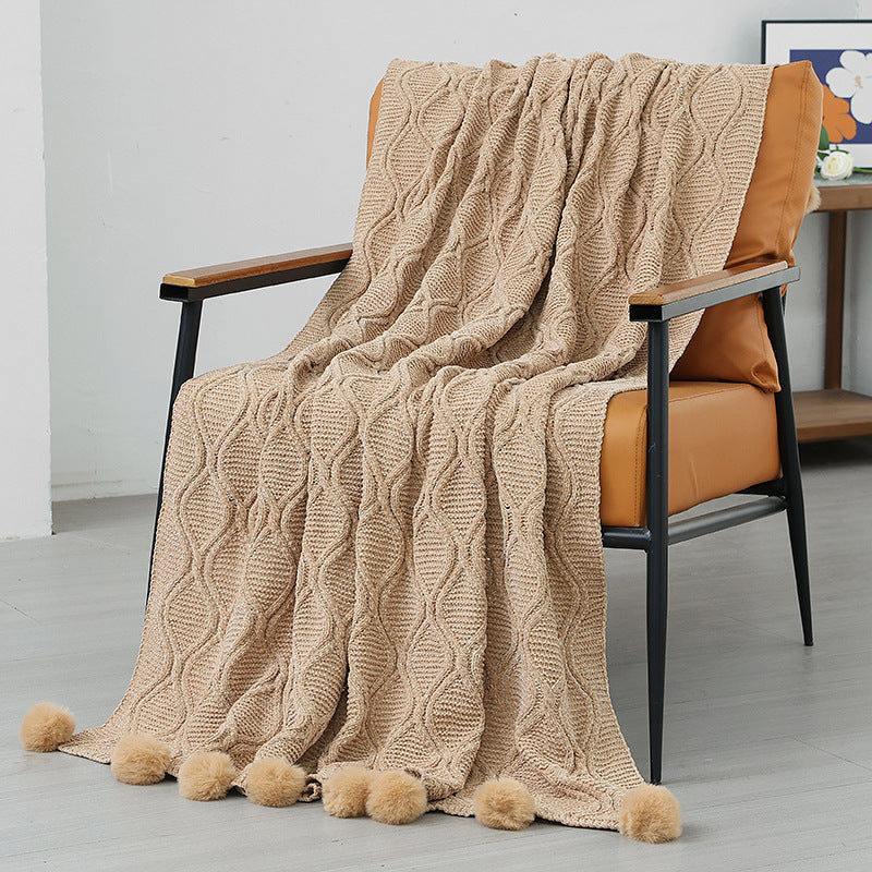 Decorative Knitted Throw Blanket