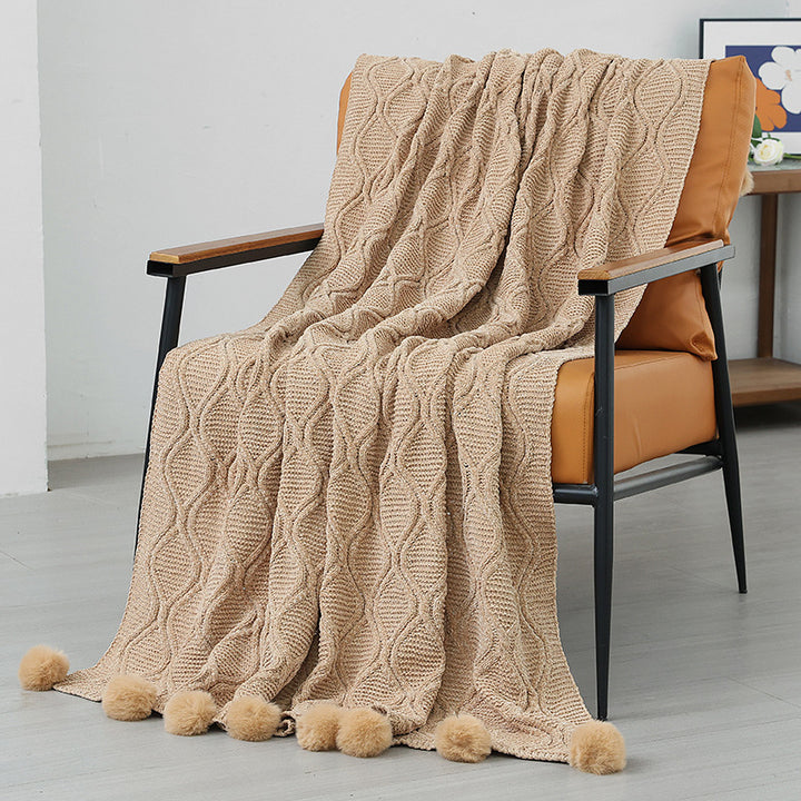Decorative Knitted Throw Blanket