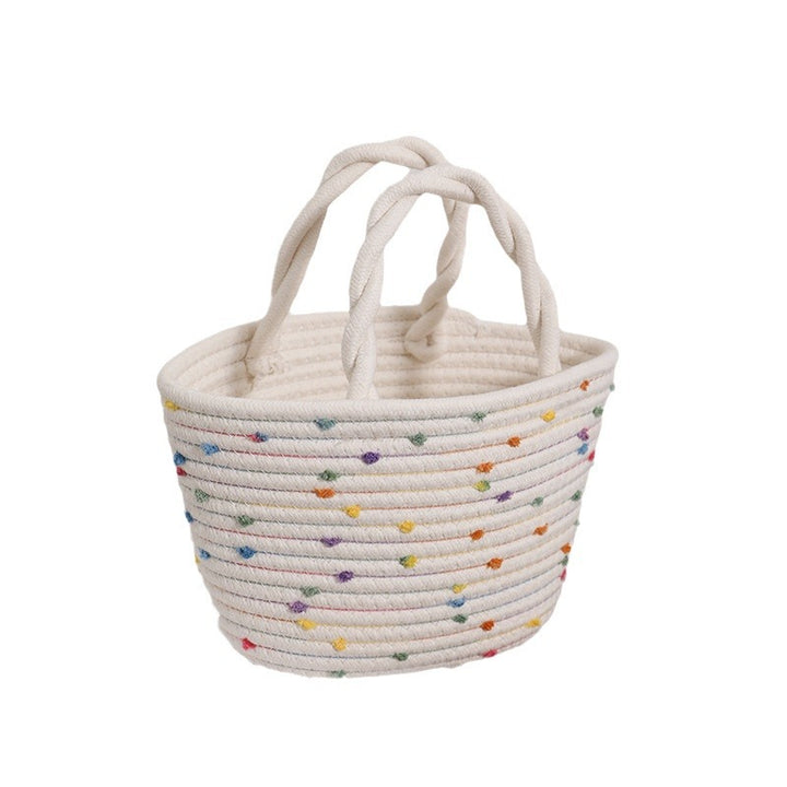 Decorative cotton basket bag Stornfield