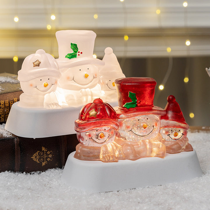 Decorative Light-Up Snowman Figurine