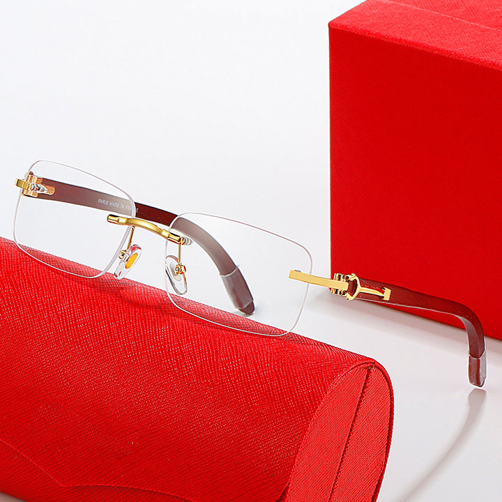 Women's fashionable semi-rimless sunglasses with luxurious metal and plastic frame Stornfield