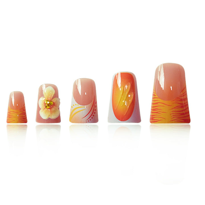 Artistic Floral Press-On Nails Set Stornfield