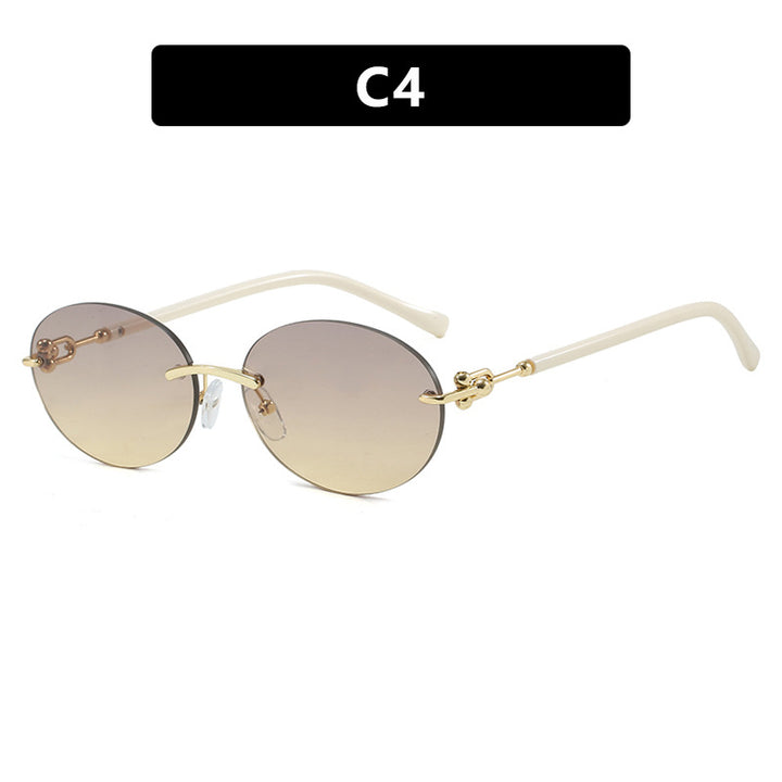 Women oval sunglasses with luxurious metal frame and mirrored lenses Stornfield