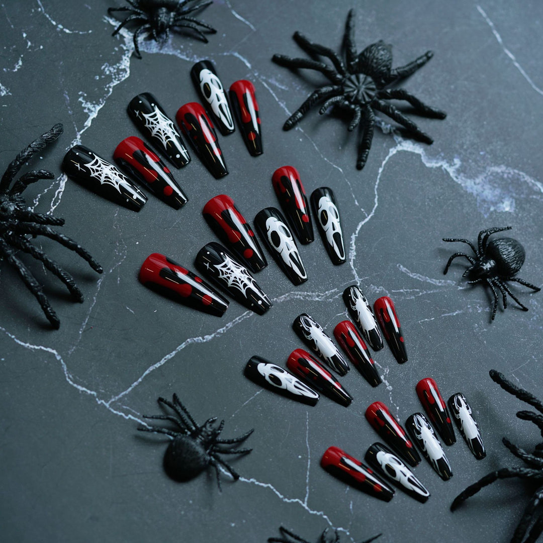 Gothic-Themed Press-On Nail Art Set Stornfield