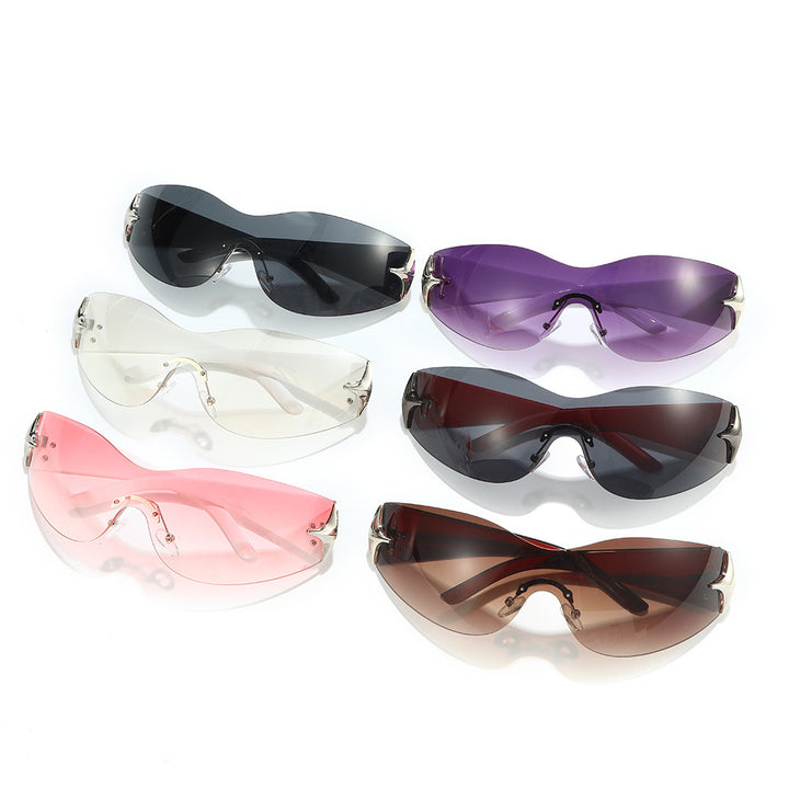 Futuristic Shield Sunglasses with Metallic Accents Stornfield