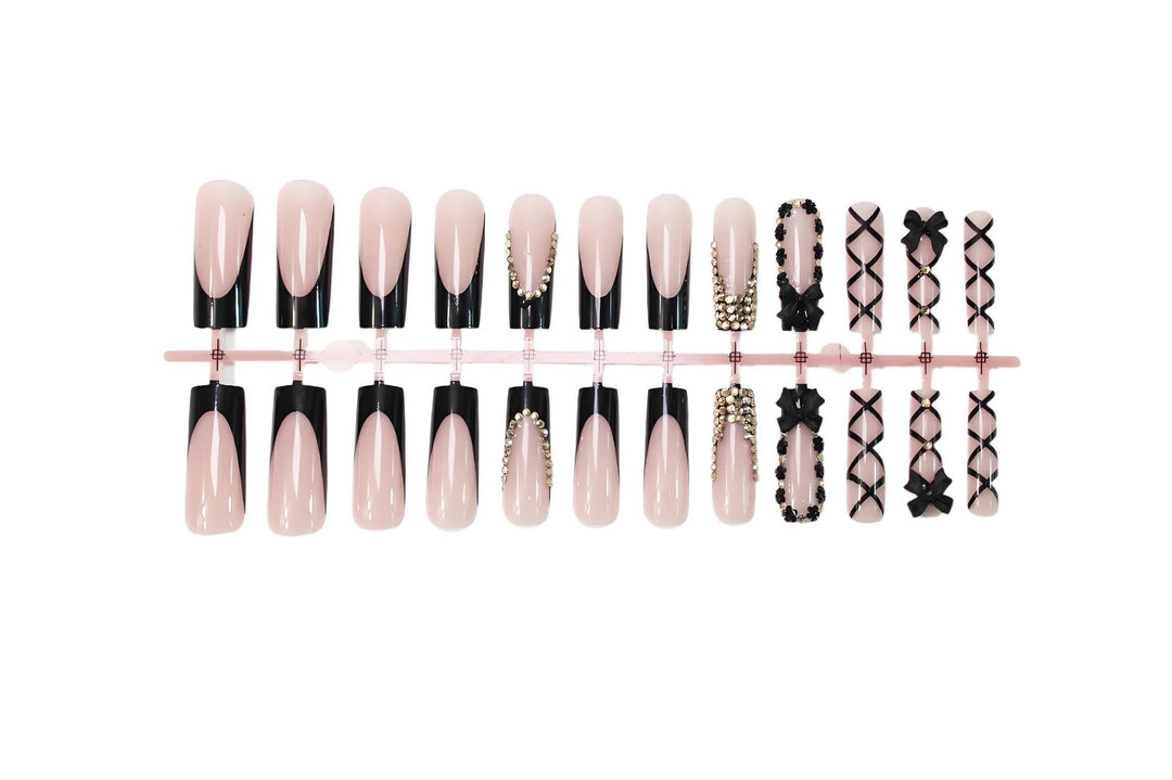Luxury artificial nails with sparkling accents and creative design Stornfield