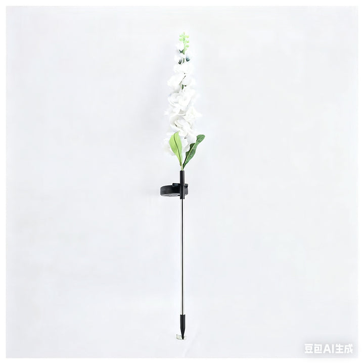 Tall Artificial Delphinium Floral Stake With Adjustable Metal Ground Spike And Removable Clamp Stornfield