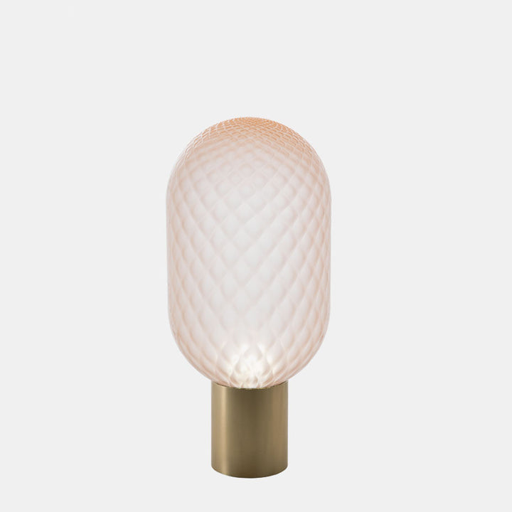 Glass Mushroom Table Lamp with Decorative Base
