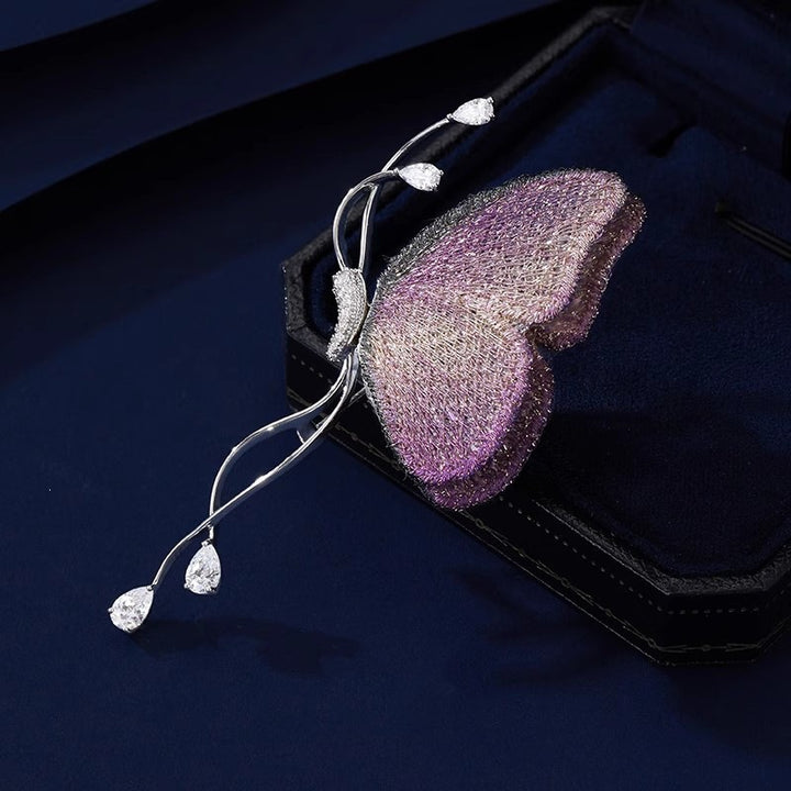 Exquisite butterfly brooch with sparkling crystals Stornfield
