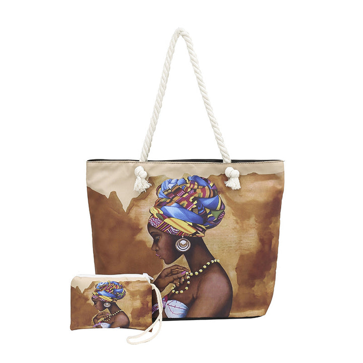 WoStylish Graphic Print Beach Tote Bag Stornfield