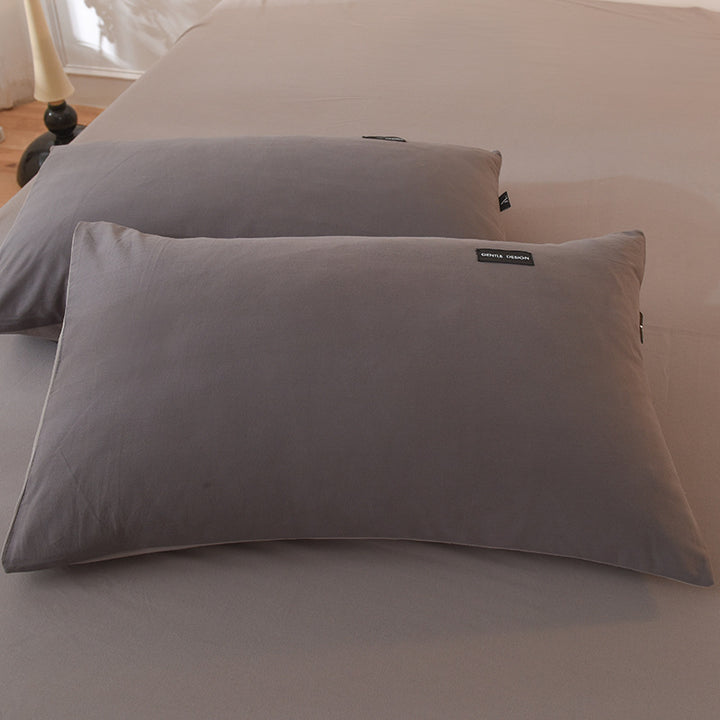 Breathable Reversible Cotton Duvet Cover Set with Pillowcases