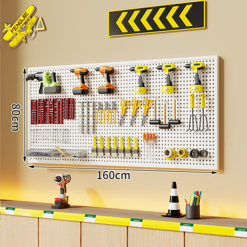 Large Rectangle Wall-Mounted Perforated Metal Pegboard Tool Storage Panel