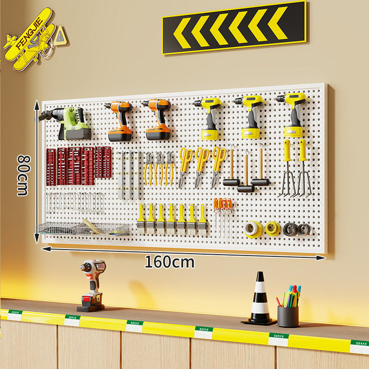 Large Rectangle Wall-Mounted Perforated Metal Pegboard Tool Storage Panel