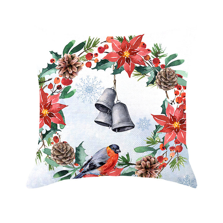 Artistic Christmas-Themed Decorative Throw Pillow