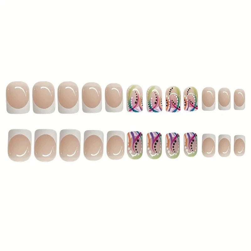 Artistic Geometric Nail Art Extensions Stornfield