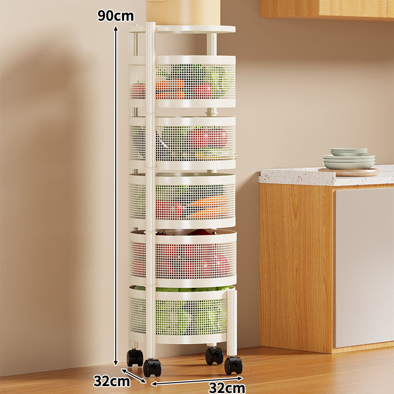 Slim Vertical Rolling Kitchen Mesh Organizer with Perforated Drawers