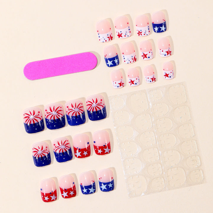 Patriotic Themed Gel Nail Art Extensions Stornfield