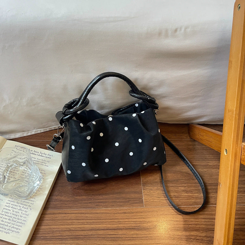 Polka Dot Textured Handheld Bag