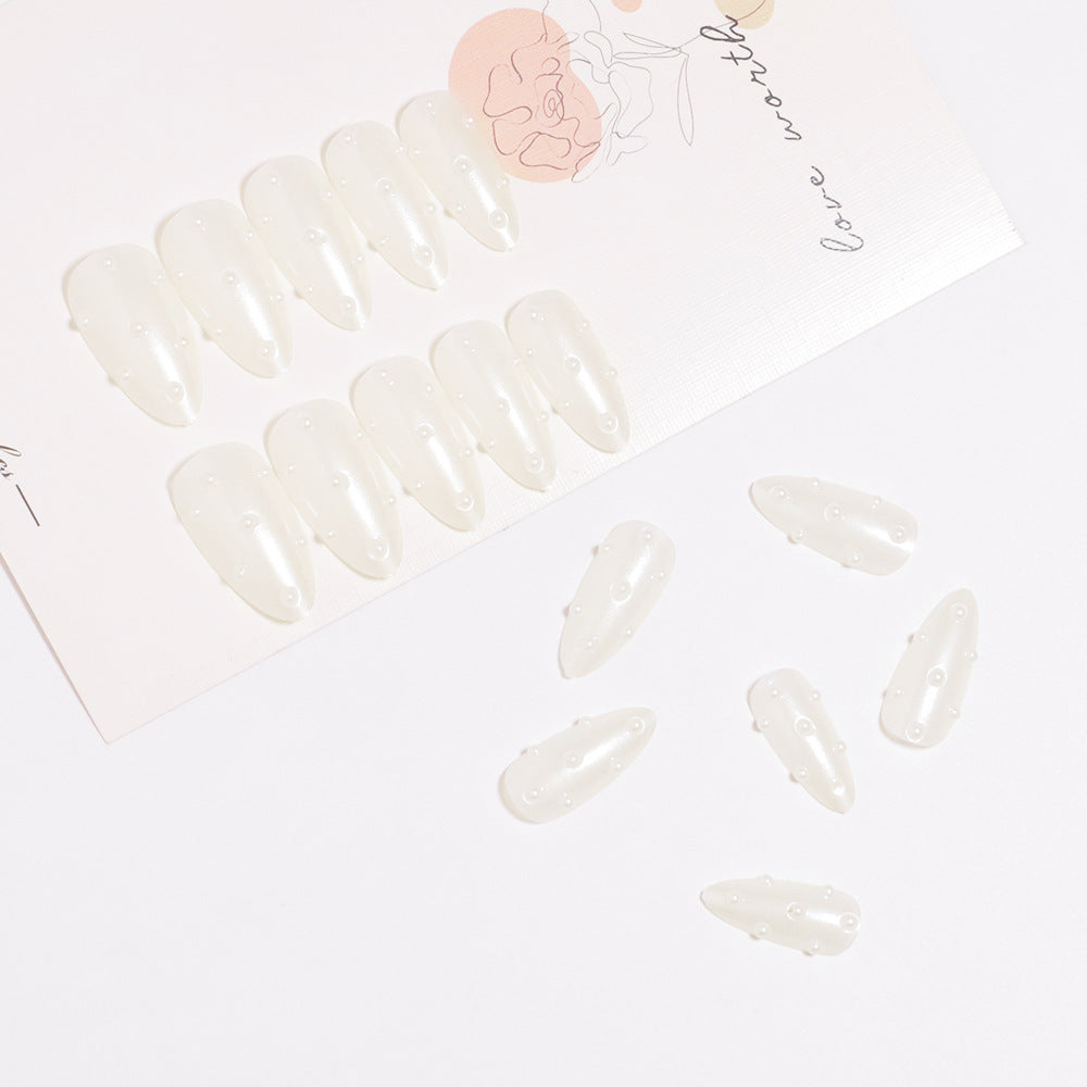 Premium Pearl-Embellished Stiletto Press-On Nails Stornfield