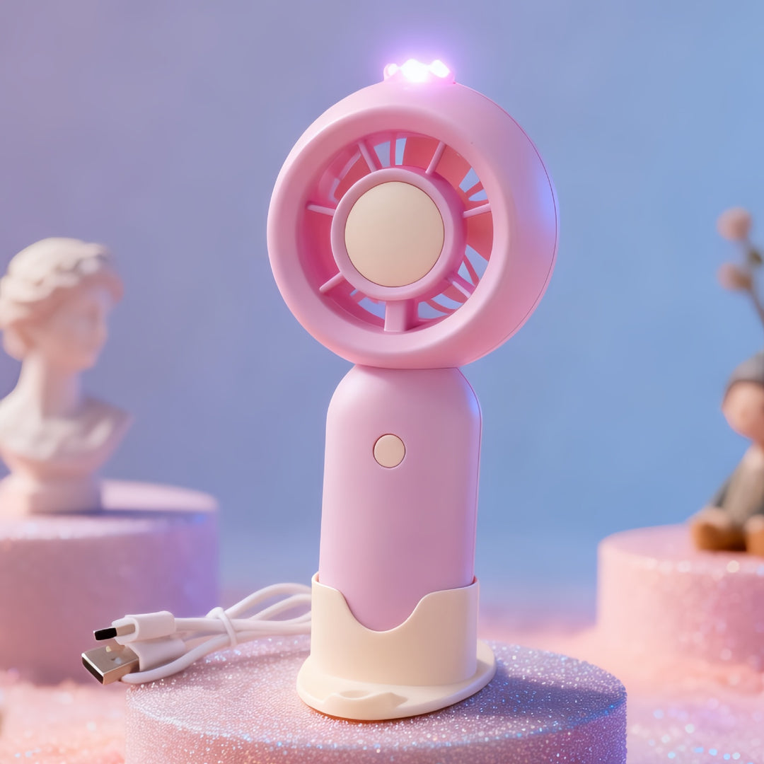 Women Portable Mini Fan with USB Charging Function and LEDs Stornfield