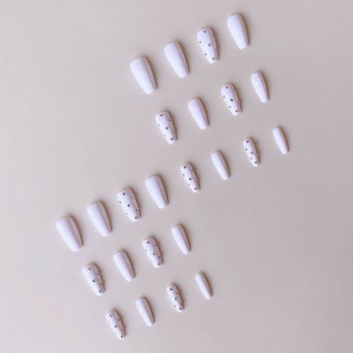 Acrylic nail set with elegant rhinestone decorations Stornfield