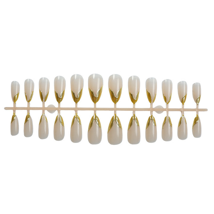 Artificial nail tips with elegant gold accent Stornfield