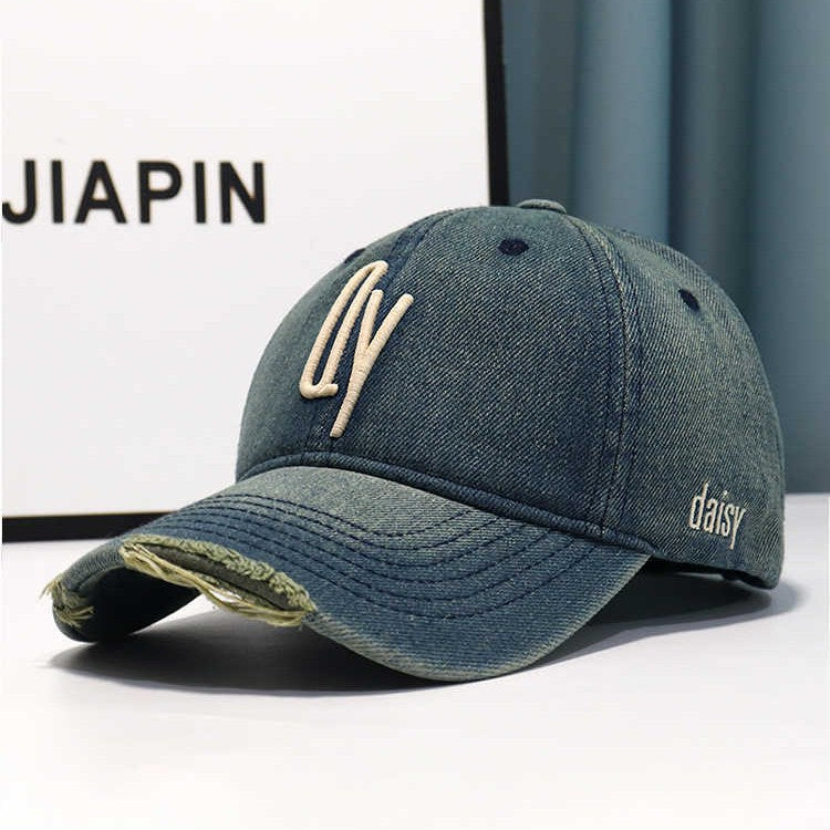Women's Distressed Denim Embroidered Baseball Cap Stornfield