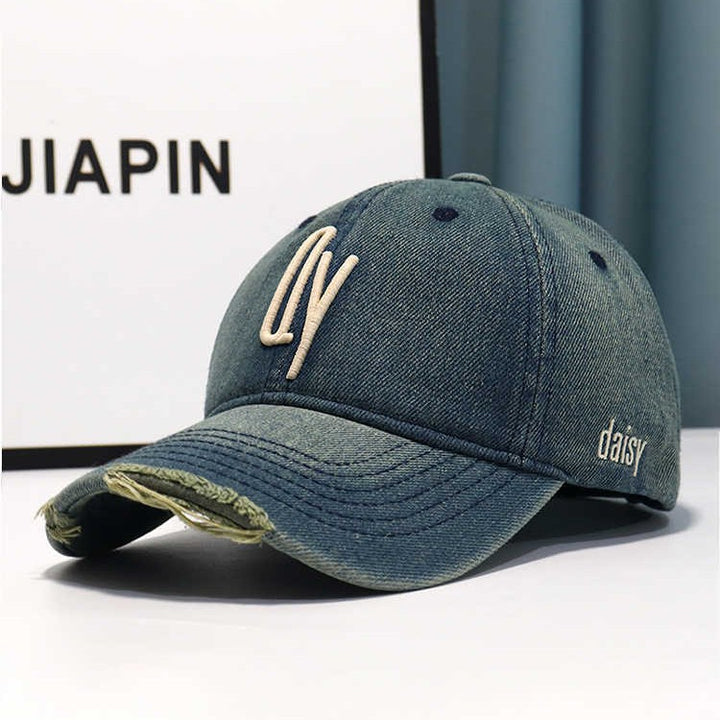 Women's Distressed Denim Embroidered Baseball Cap Stornfield