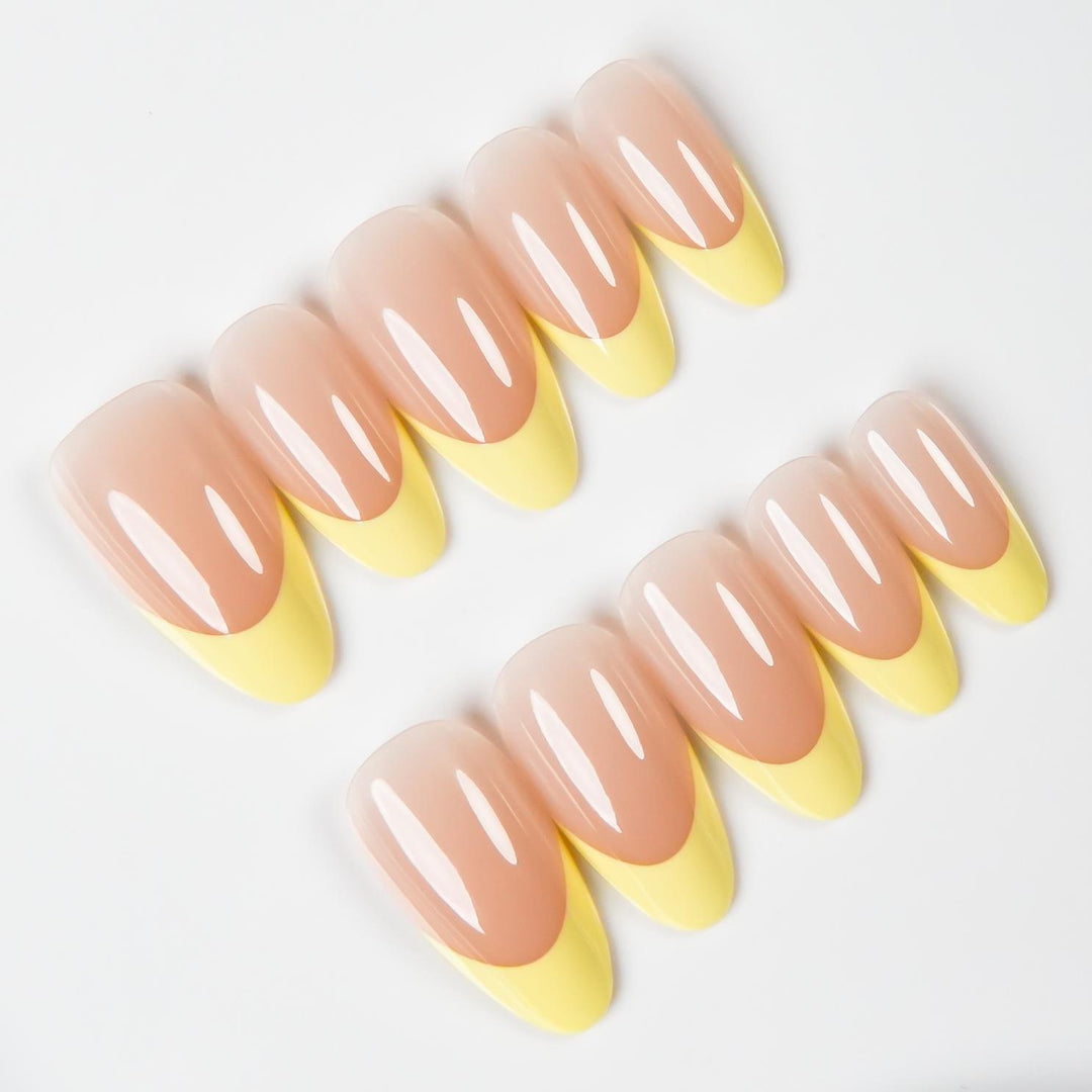 Elegant Press-On Nails with French Tip Design