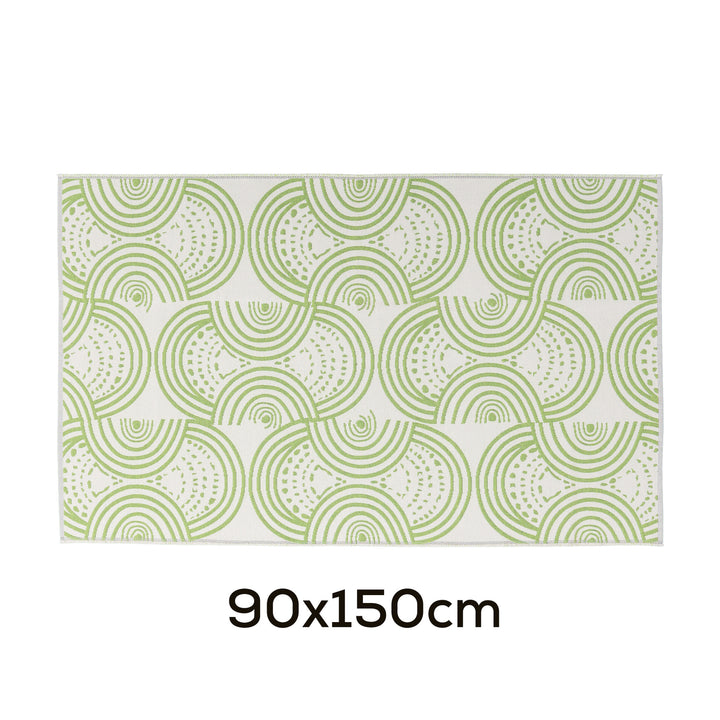 Modern flat-woven carpet runner with abstract geometric design