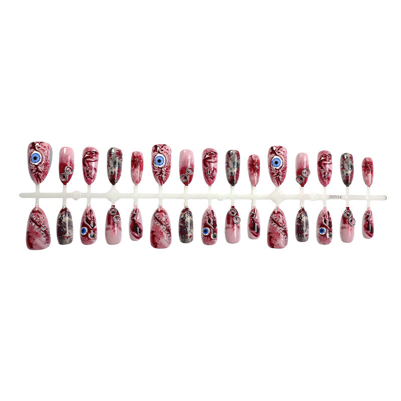Artistic Theme Press-On Nails Set with Unique Design Elements Stornfield