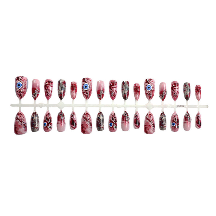 Artistic Theme Press-On Nails Set with Unique Design Elements Stornfield