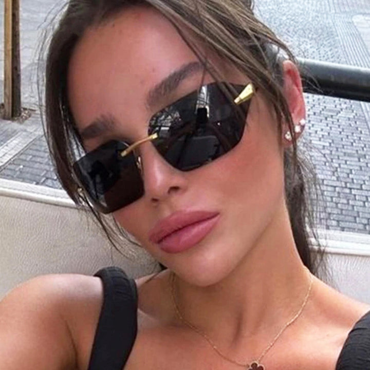 Women's geometric sunglasses with elegant metal frame and polarized lenses Stornfield
