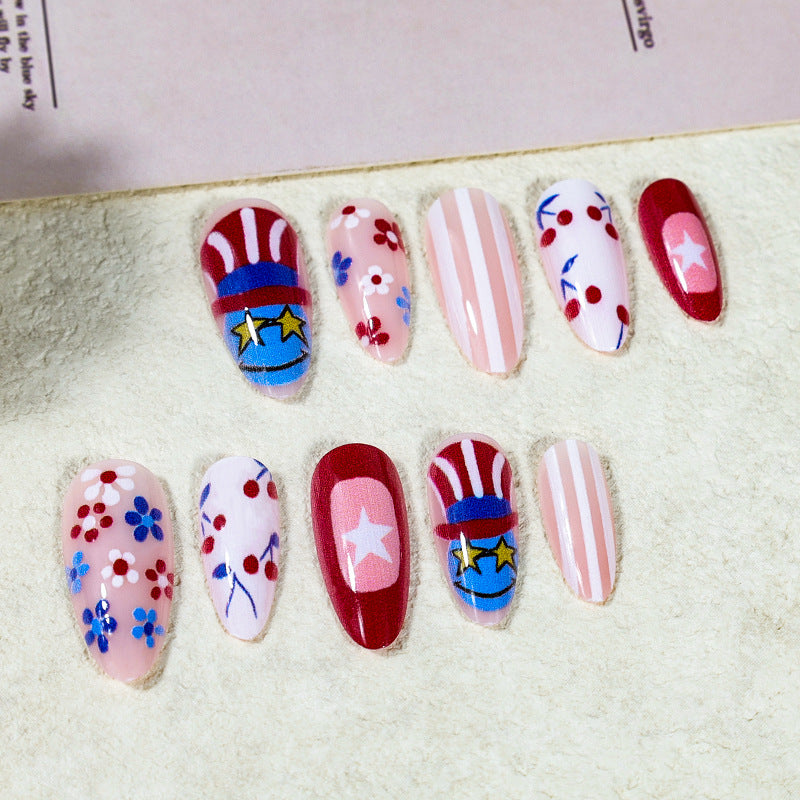 Artificial nail set with creative flower and star designs Stornfield
