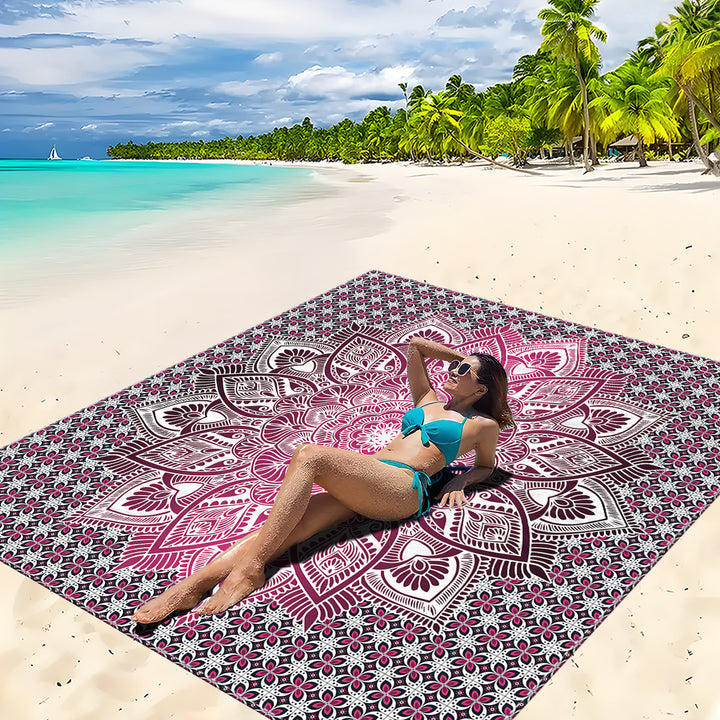 Mandala Design Beach Mat Stornfield