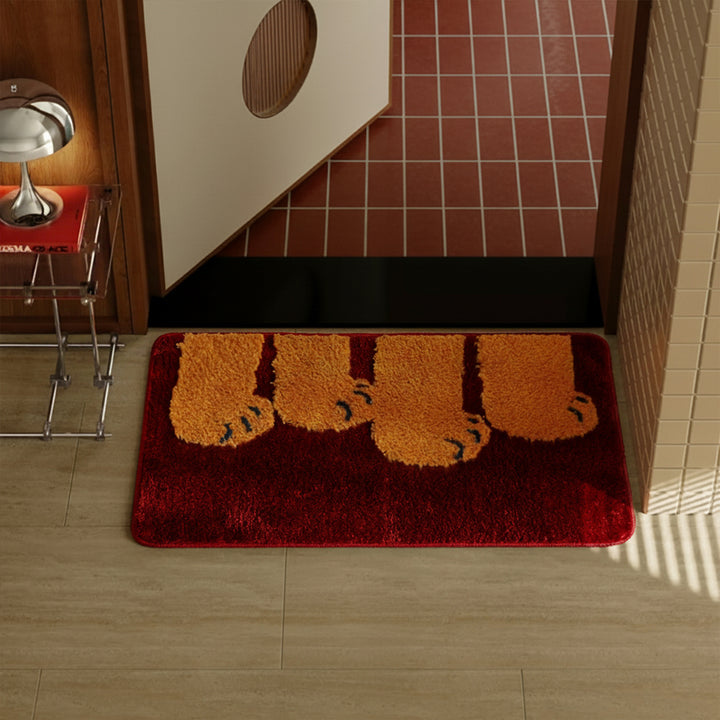 Bath mat with paw print design and extra soft high pile Stornfield