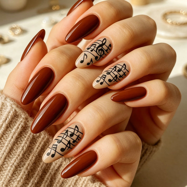 Artificial nails with Creative Note Design Stornfield