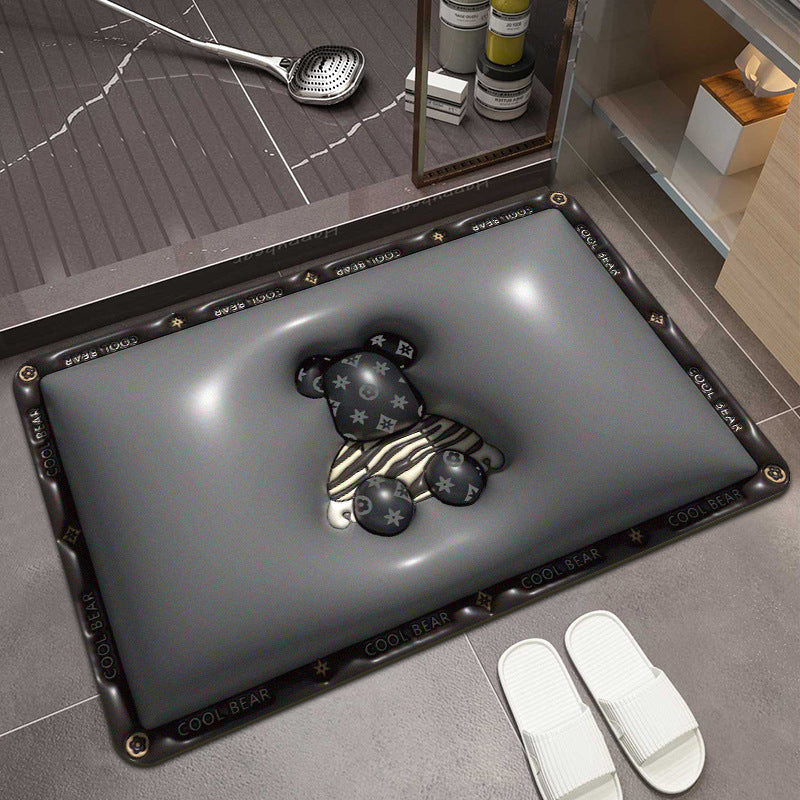 Cozy Cartoon-Printed Bath Mat