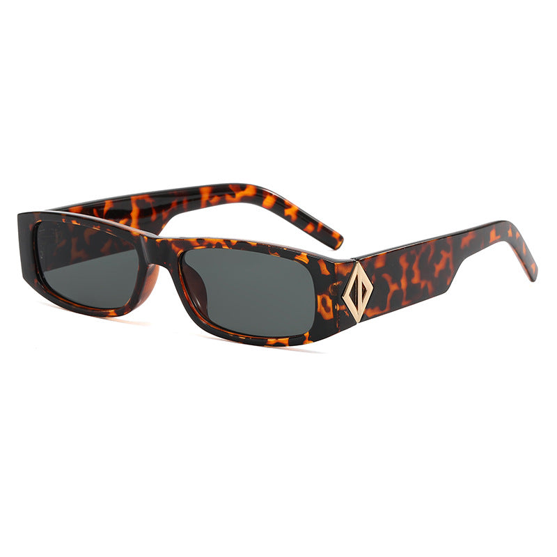 Women's fashionable rectangular sunglasses with stylish metal application Stornfield