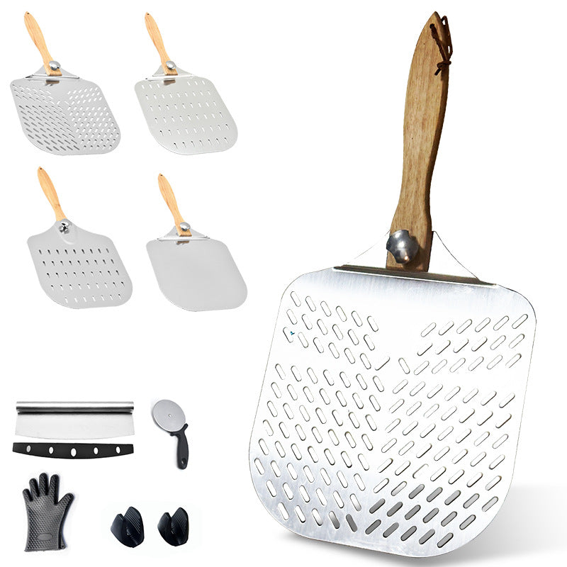 large stainless steel pizza peel with wooden handle Stornfield
