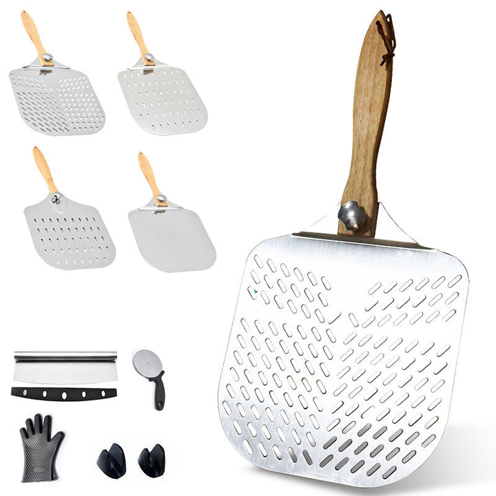 large stainless steel pizza peel with wooden handle Stornfield