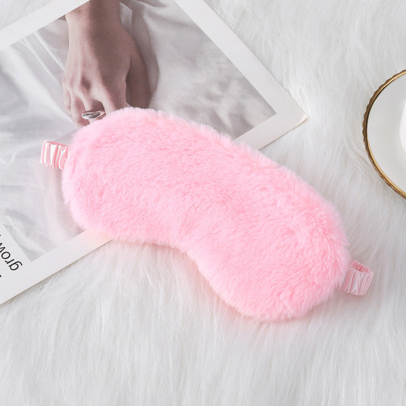 Women's cozy sleep mask made of plush with adjustable elastic band and lightproof inner lining Stornfield