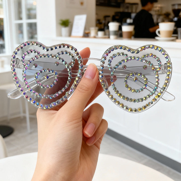 Heart-Shaped Rhinestone Sunglasses Stornfield