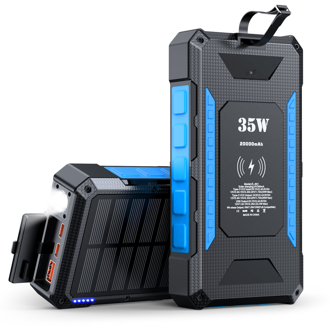 Solar Powerbank with Fast Charging Function and Integrated Flashlight Stornfield