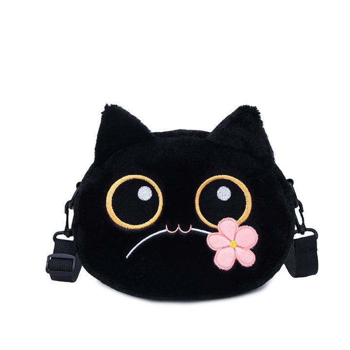 Plush Cat-Themed Crossbody Bag