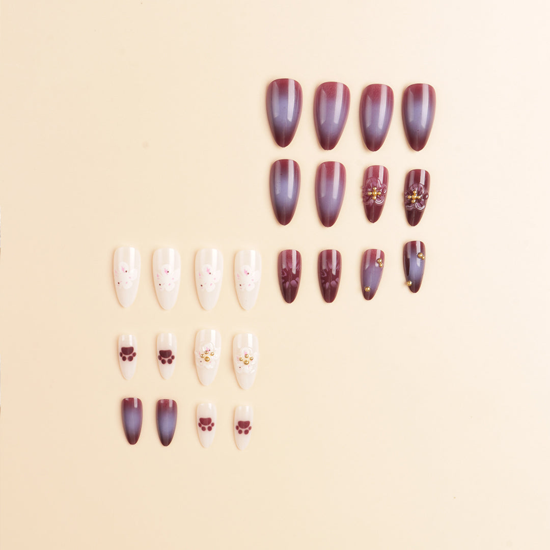 Floral Embellished Stiletto Nail Art Stornfield
