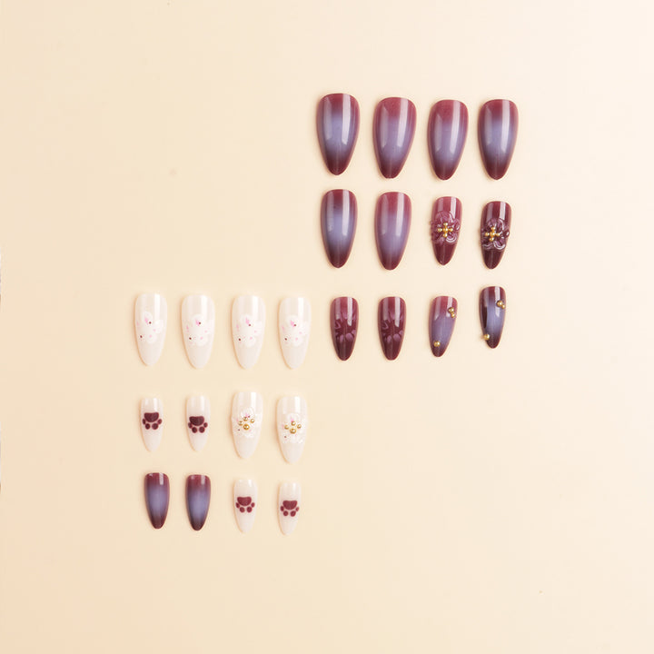 Floral Embellished Stiletto Nail Art Stornfield