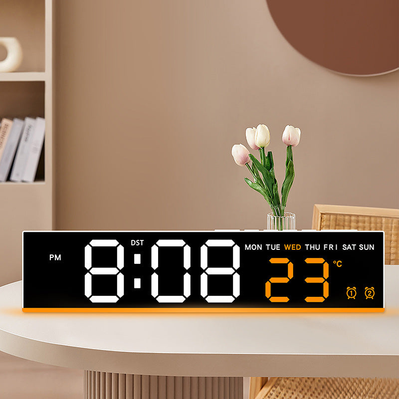 Digital wall clock with large LED digits and temperature display Stornfield