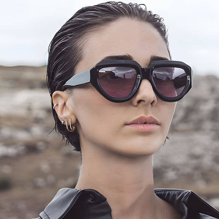 Women's fashionable sunglasses with unique, angular frame Stornfield