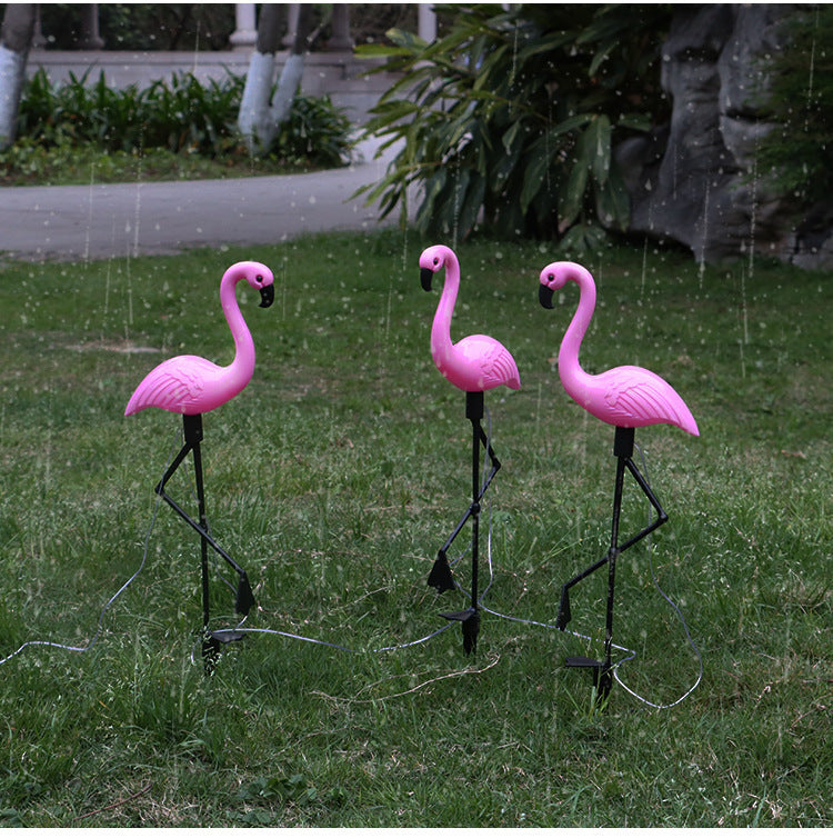 Decorative Solar Flamingo Garden Stake Lamp With Adjustable Metal Arm And Integrated LED Stornfield